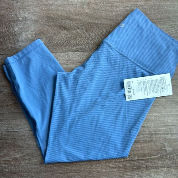 Lululemon Align Ribbed High-Rise Crop 23" oasis  Blue size 14 NWT‎ - Picture 1 of 6